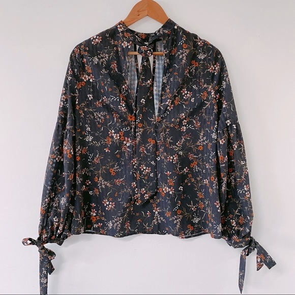 Tularosa Eli Floral Keyhole Long Sleeve Blouse S - Picture 2 of 5